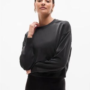 Athleta Black Relaxed Crewneck Sweatshirt